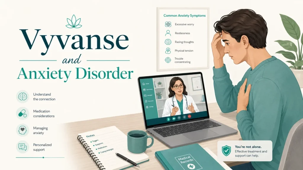 vyvanse anxiety telehealth consultation infographic