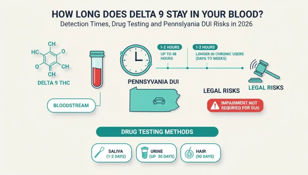 how long does delta 9 stay in your blood infographic