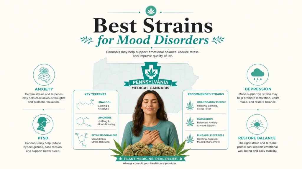 best strains for mood disorders pennsylvania infographic