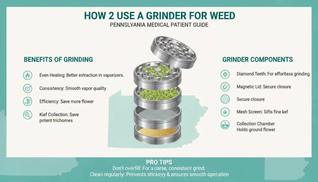 how to use a grinder for weed pennsylvania medical marijuana infographic