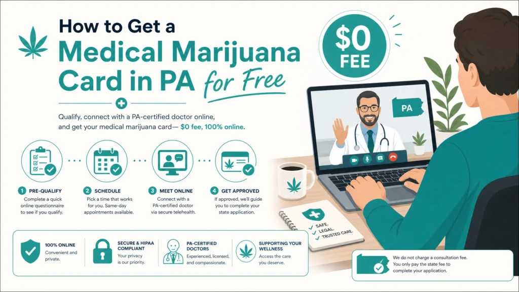 how to get medical marijuana card PA free infographic