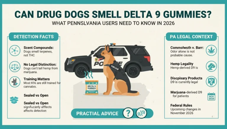 can drug dogs smell delta 9 gummies infographic