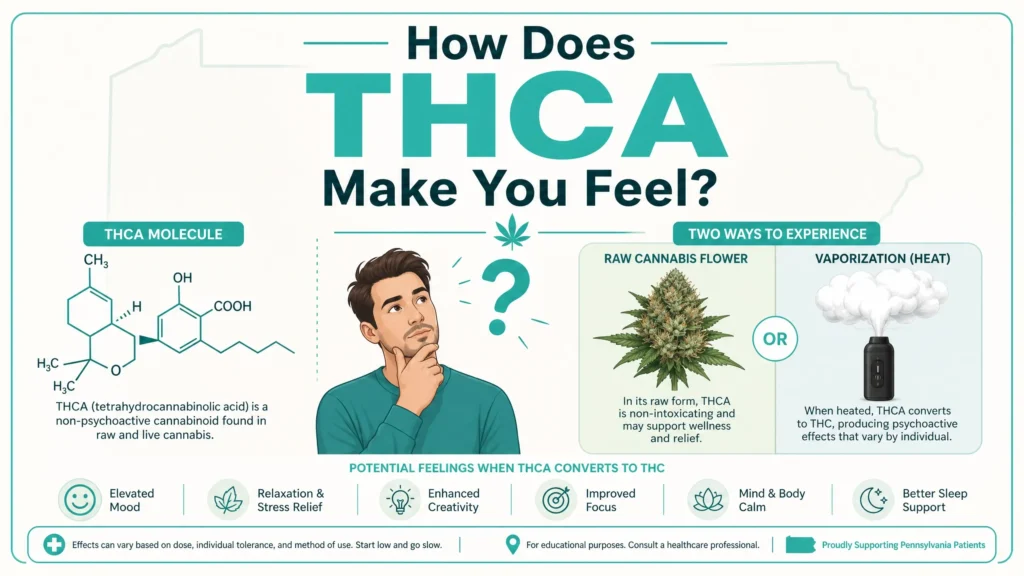 how does thca make you feel infographic