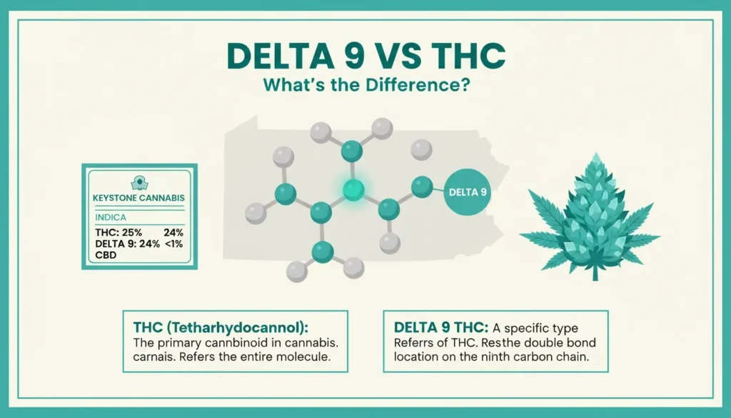 delta 9 vs thc difference infographic