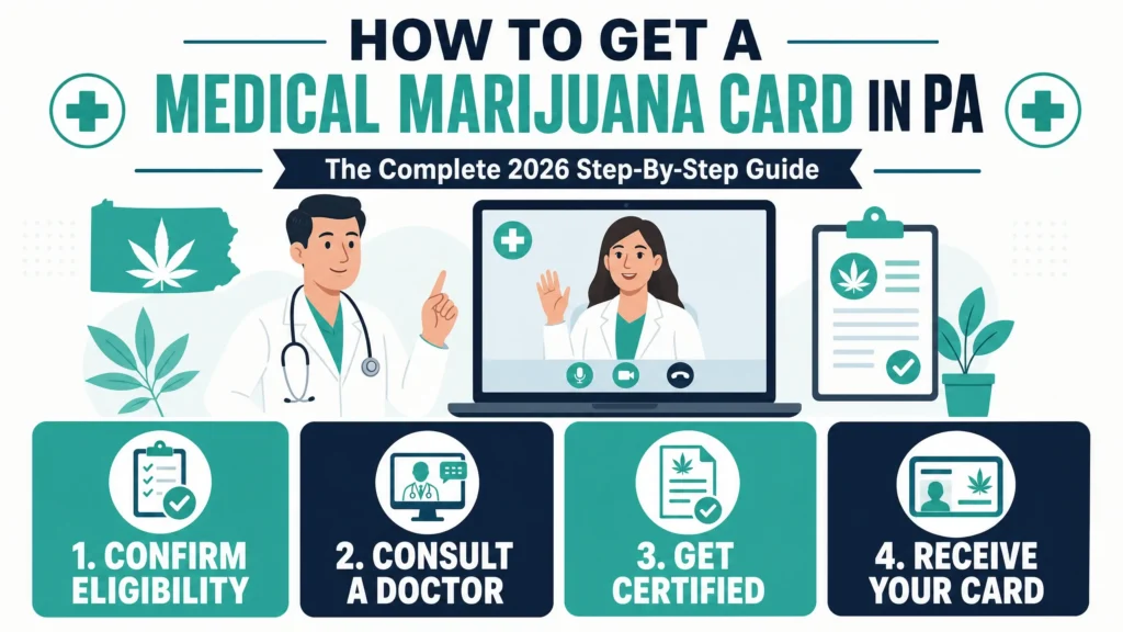 how to get a medical marijuana card in Pennsylvania infographic